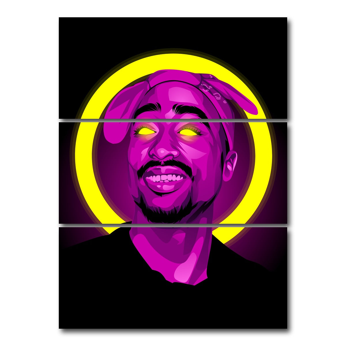 AUTO-MOCKUP WHITE | Tupacshakur | 3 Piece | Gallery Wrap Canvas | group=8x18_stacked
