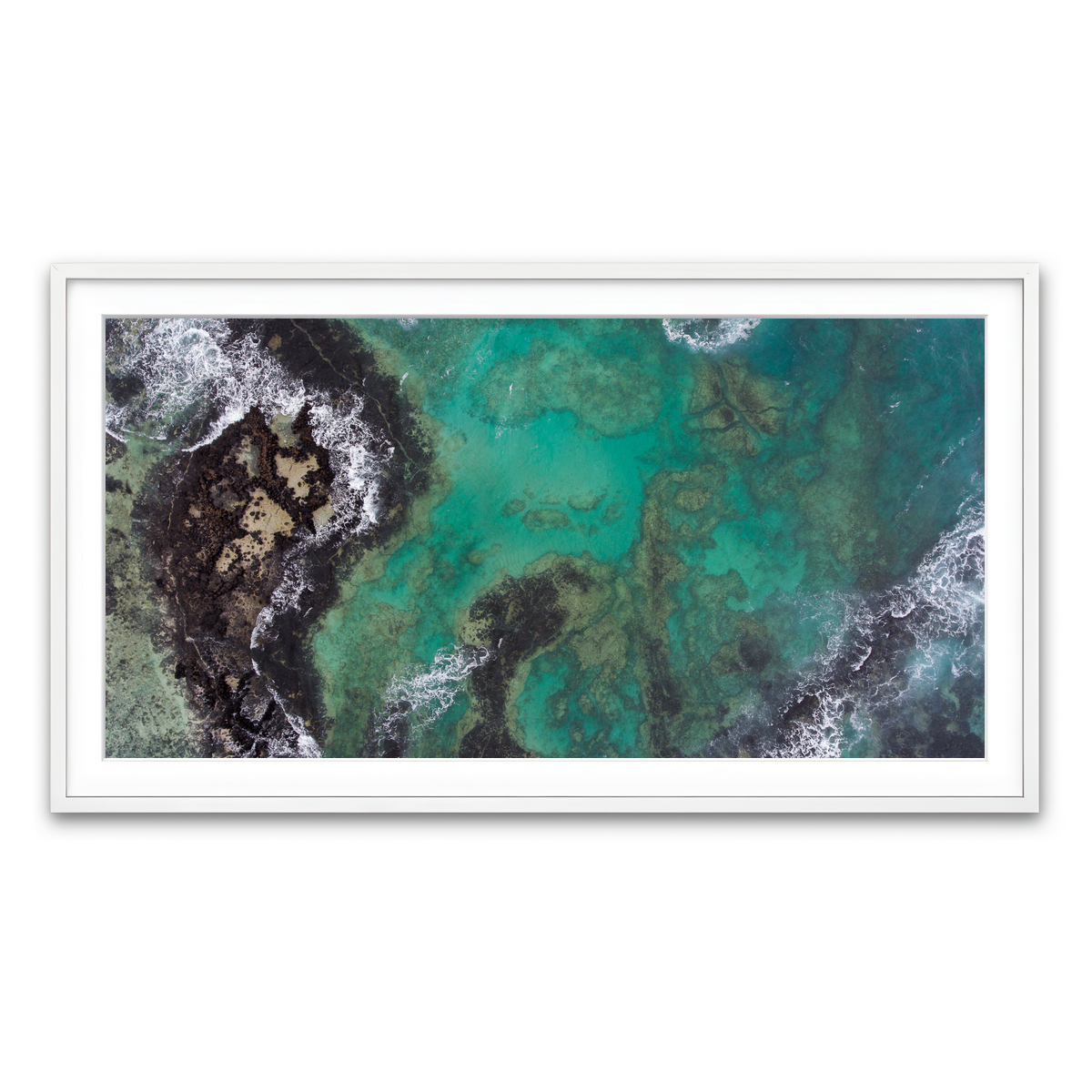 Framed Print 2x1 White