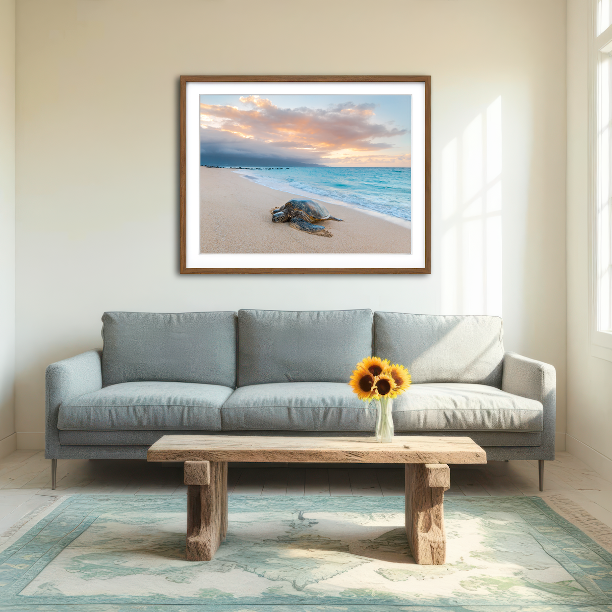 AUTO-MOCKUP ROOM | Turtle Sunset Wall Art