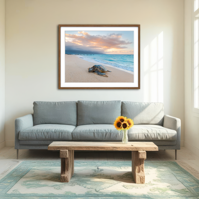 AUTO-MOCKUP ROOM | Turtle Sunset Wall Art