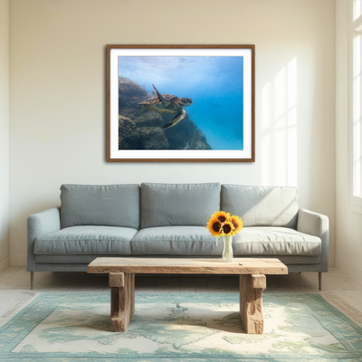 AUTO-MOCKUP ROOM | Turtle Wave Wall Art