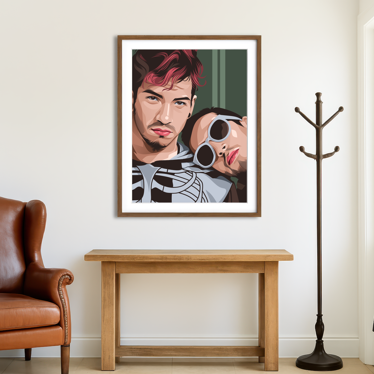 AUTO-MOCKUP ROOM | Twenty One Pilots Green Wall Art