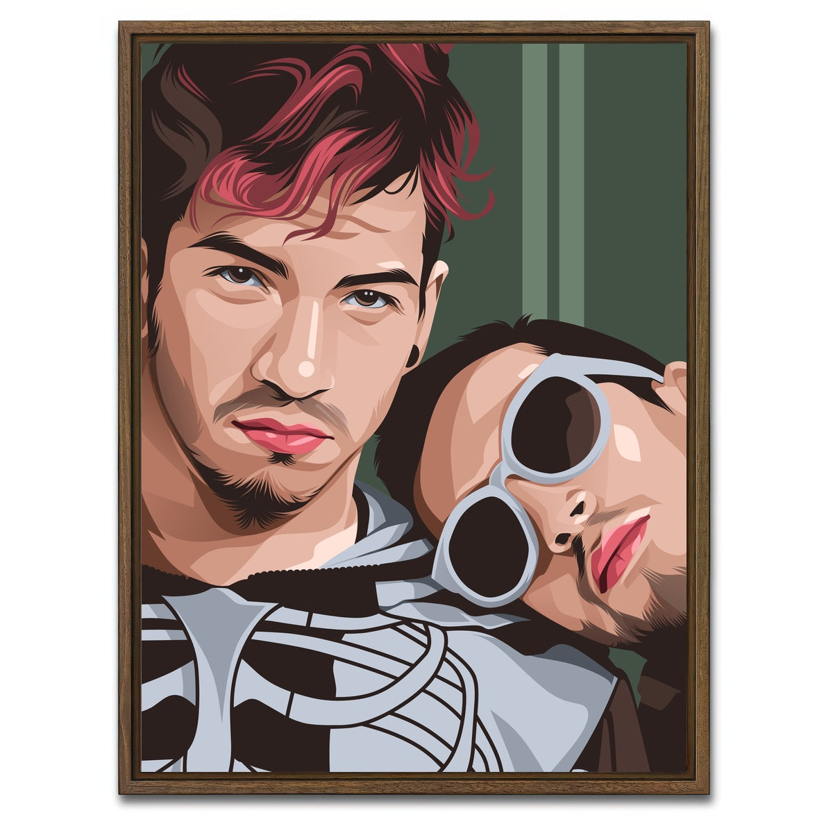 AUTO-MOCKUP WHITE | Twenty One Pilots Green | 1 Piece | Walnut Framed Canvas | group=3x4