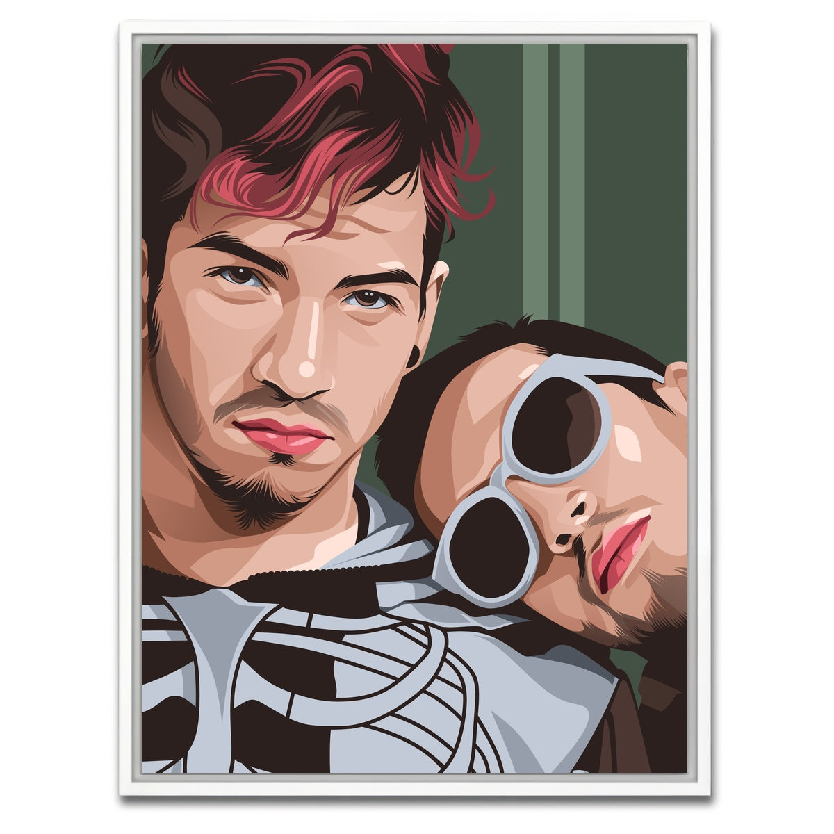 AUTO-MOCKUP WHITE | Twenty One Pilots Green | 1 Piece | White Framed Canvas | group=3x4