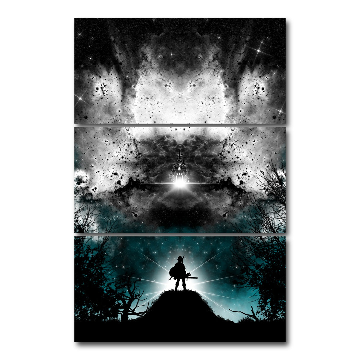 AUTO-MOCKUP WHITE | Twilight Princess | 3 Piece | Gallery Wrap Canvas | group=12x24_stacked