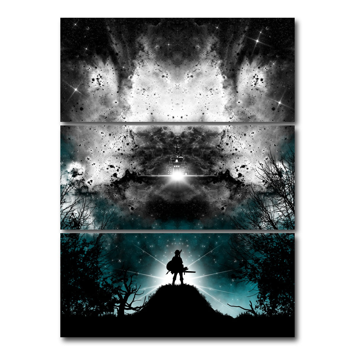 AUTO-MOCKUP WHITE | Twilight Princess | 3 Piece | Gallery Wrap Canvas | group=8x18_stacked