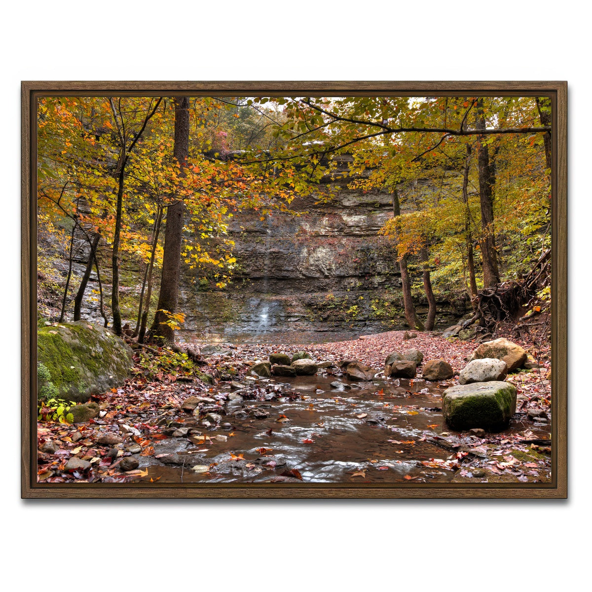 AUTO-MOCKUP WHITE | Twin Falls Autumn | 1 Piece | Walnut Framed Canvas | group=4x3