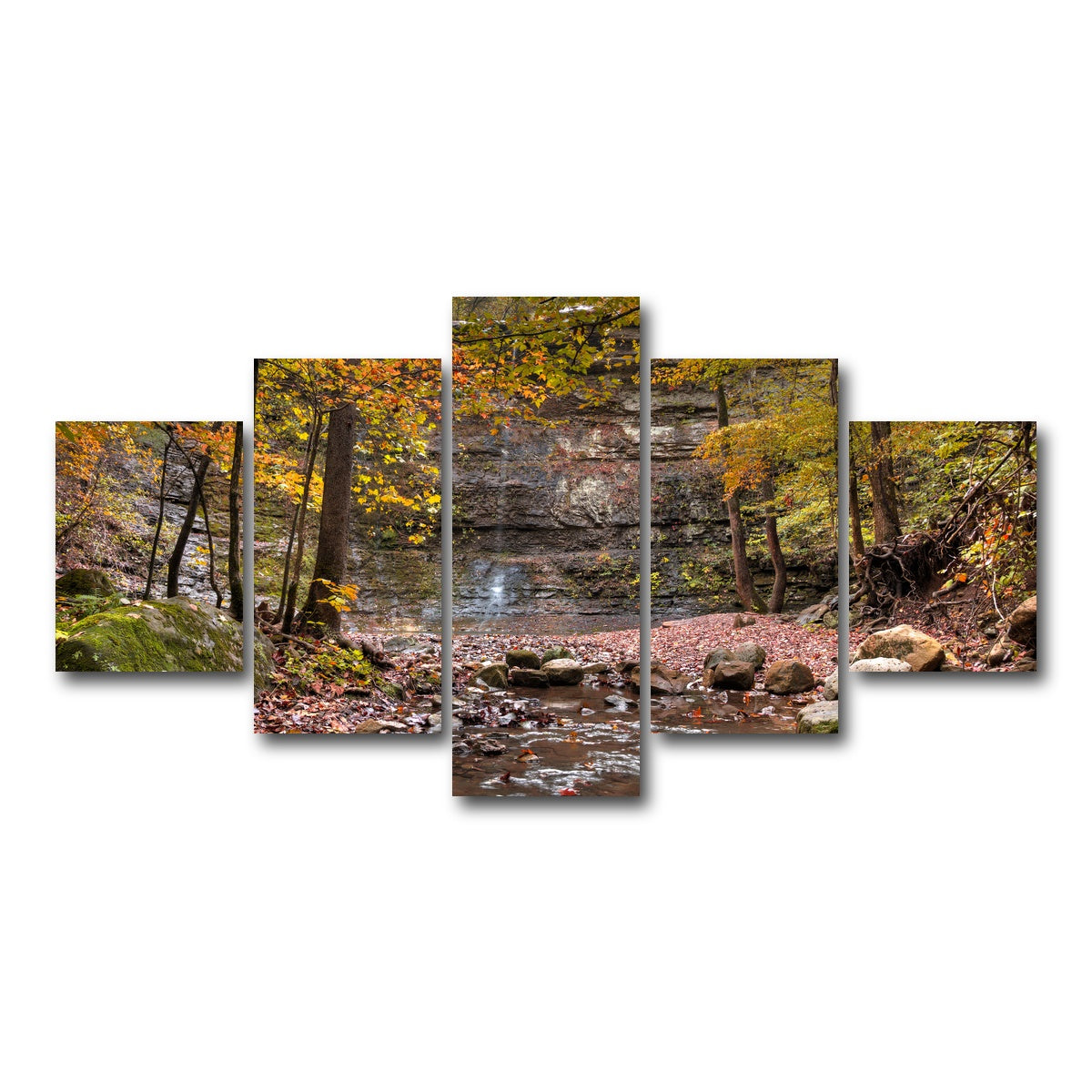AUTO-MOCKUP WHITE | Twin Falls Autumn | 5 Piece | Gallery Wrap Canvas | group=5_short