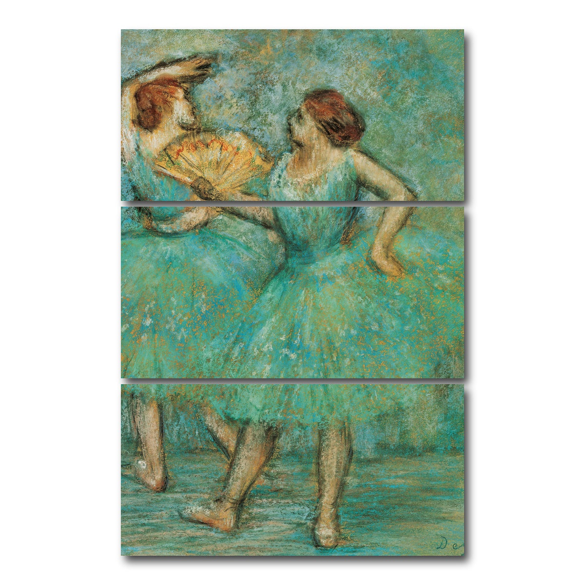 AUTO-MOCKUP WHITE | Two Dancers | 3 Piece | Gallery Wrap Canvas | group=12x24_stacked