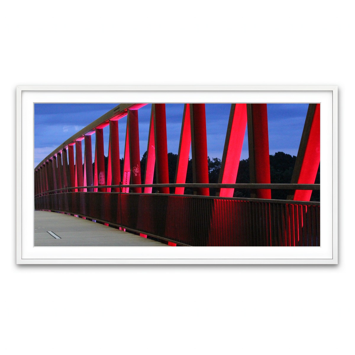 Framed Print 2x1 White