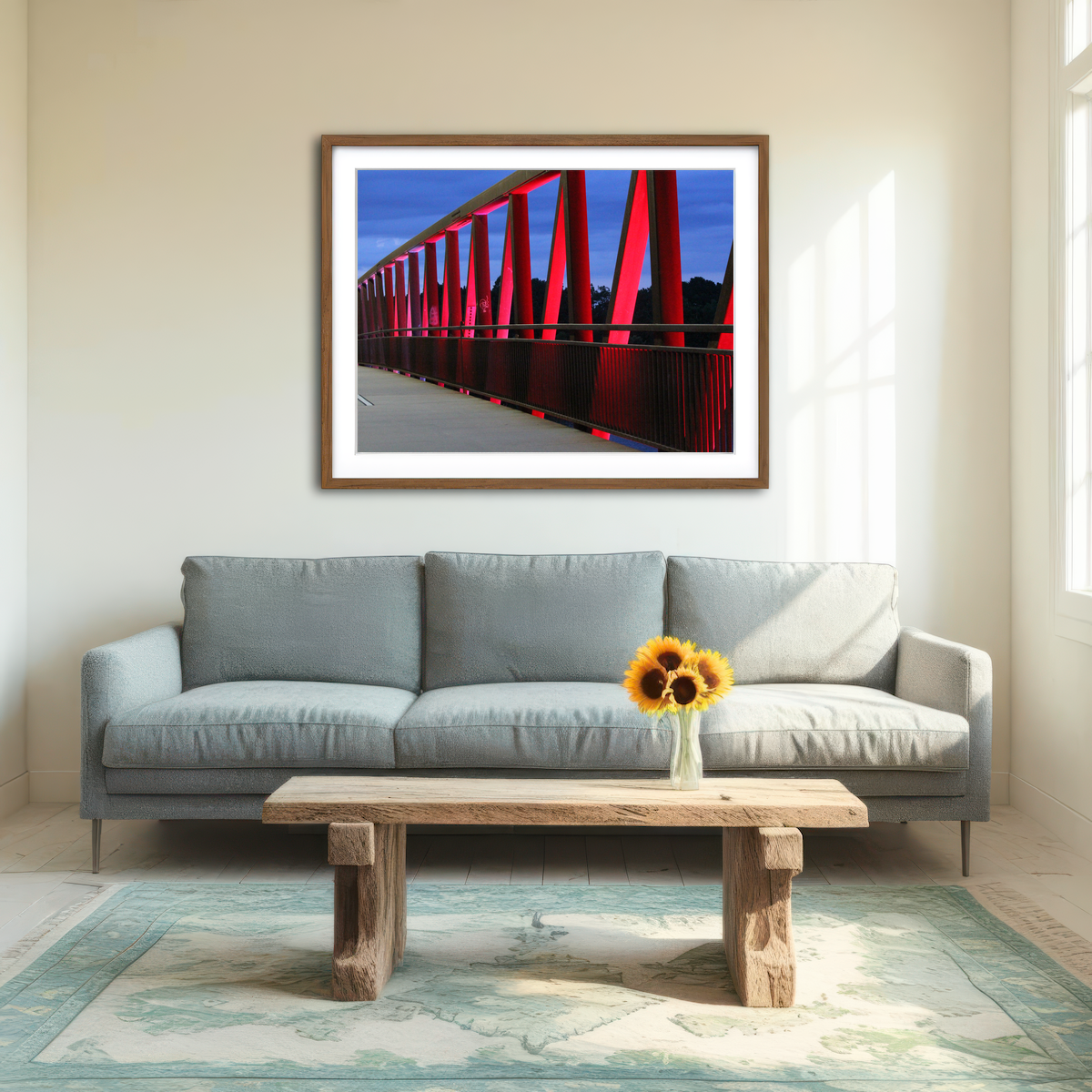 AUTO-MOCKUP ROOM | Two Rivers Park Bridge Wall Art