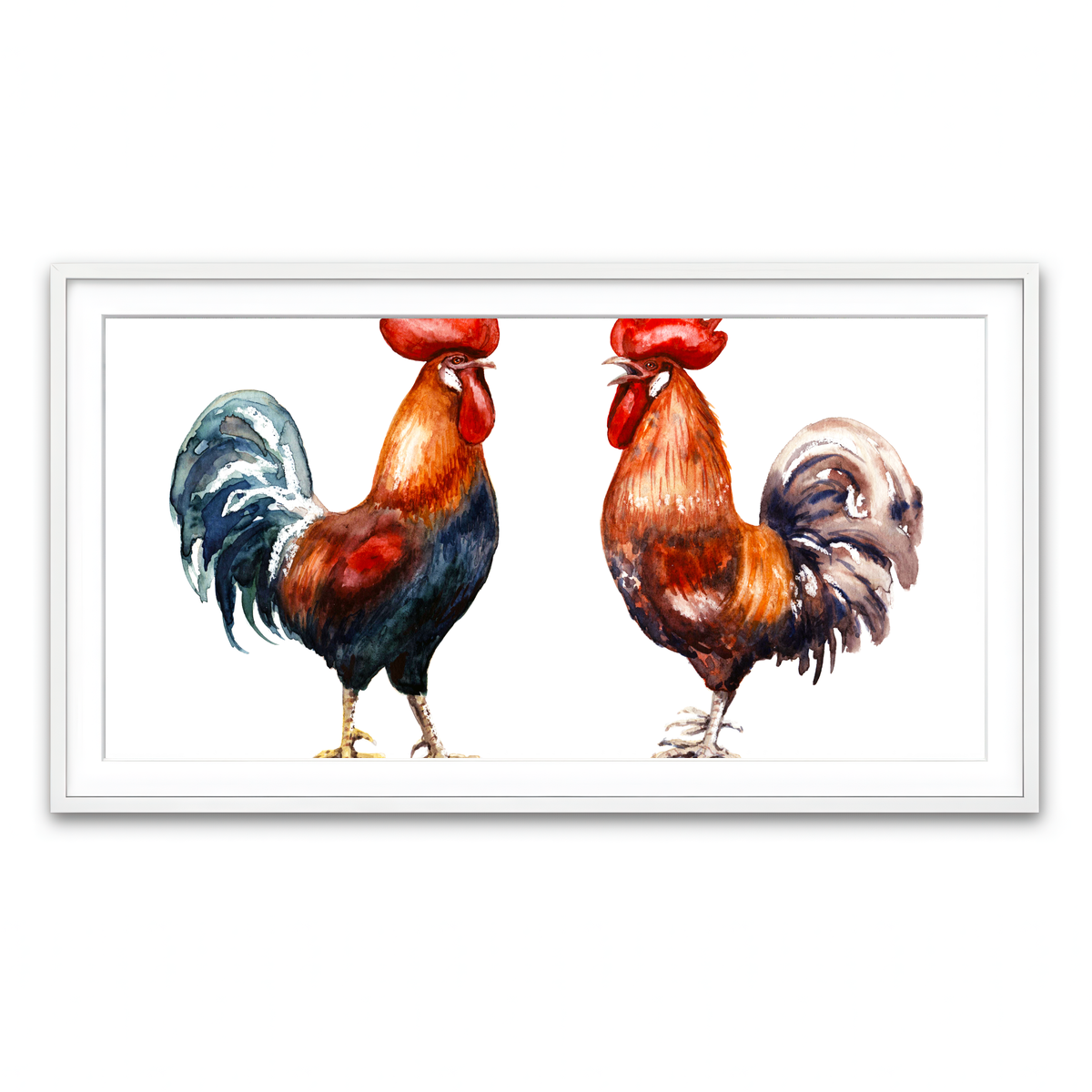 Framed Print 2x1 White