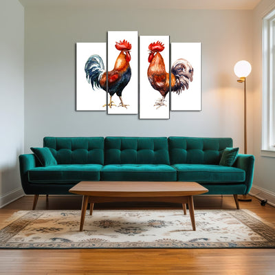 AUTO-MOCKUP ROOM | Two red roosters