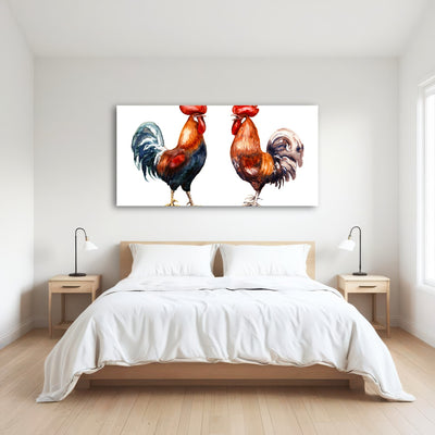 AUTO-MOCKUP ROOM | Two red roosters