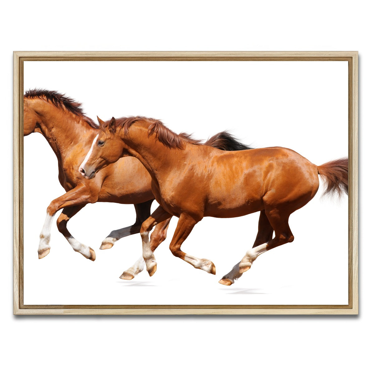 AUTO-MOCKUP WHITE | Two sorrel horses | 1 Piece | Natural Framed Canvas | group=4x3