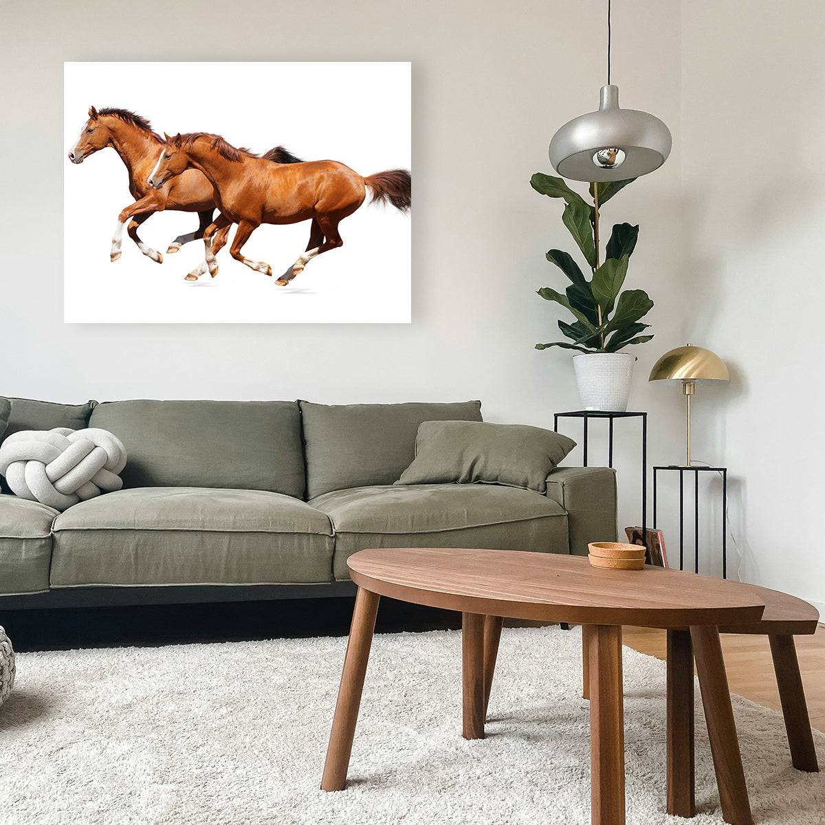 Two Sorrel Horses Wall Art