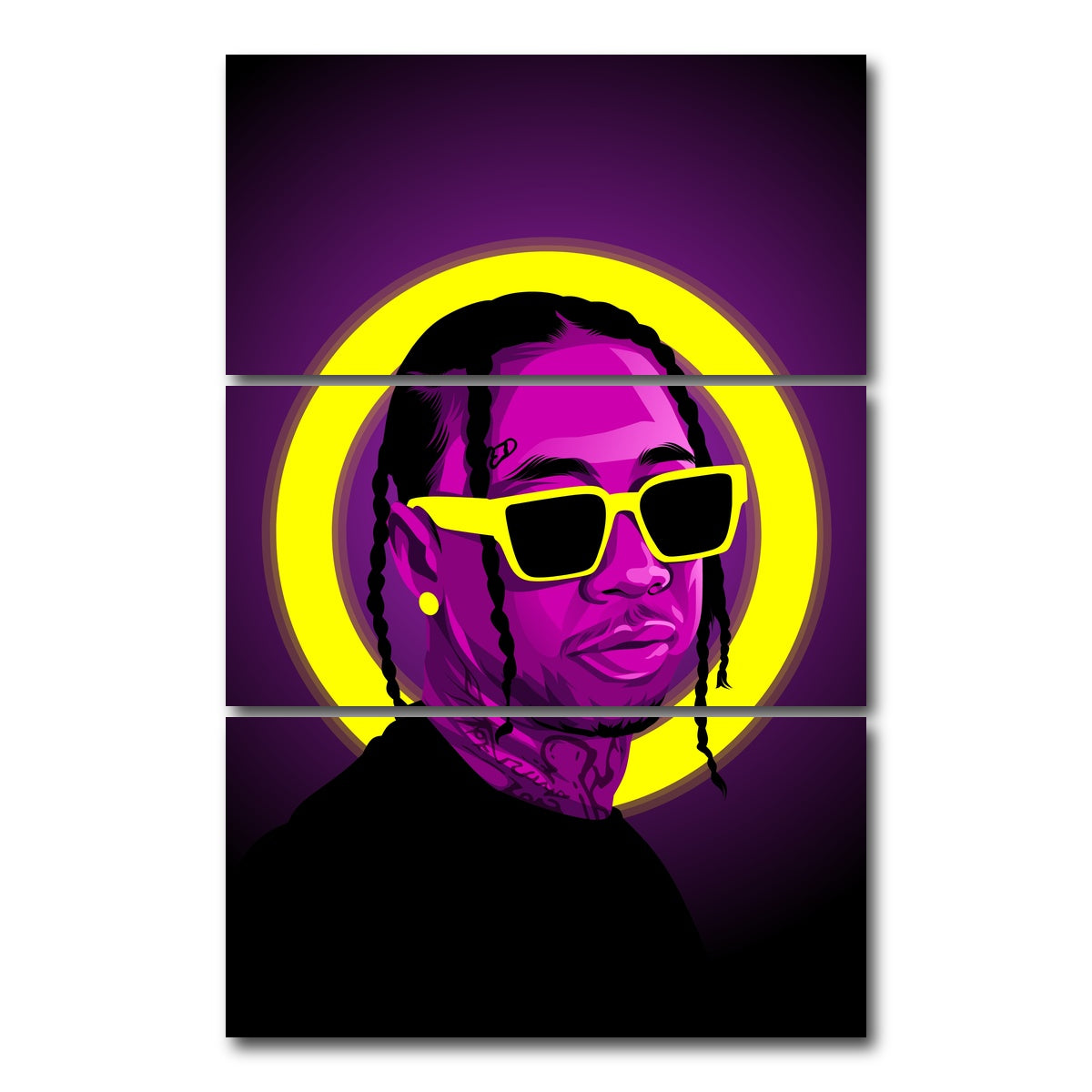 AUTO-MOCKUP WHITE | Tyga | 3 Piece | Gallery Wrap Canvas | group=12x24_stacked