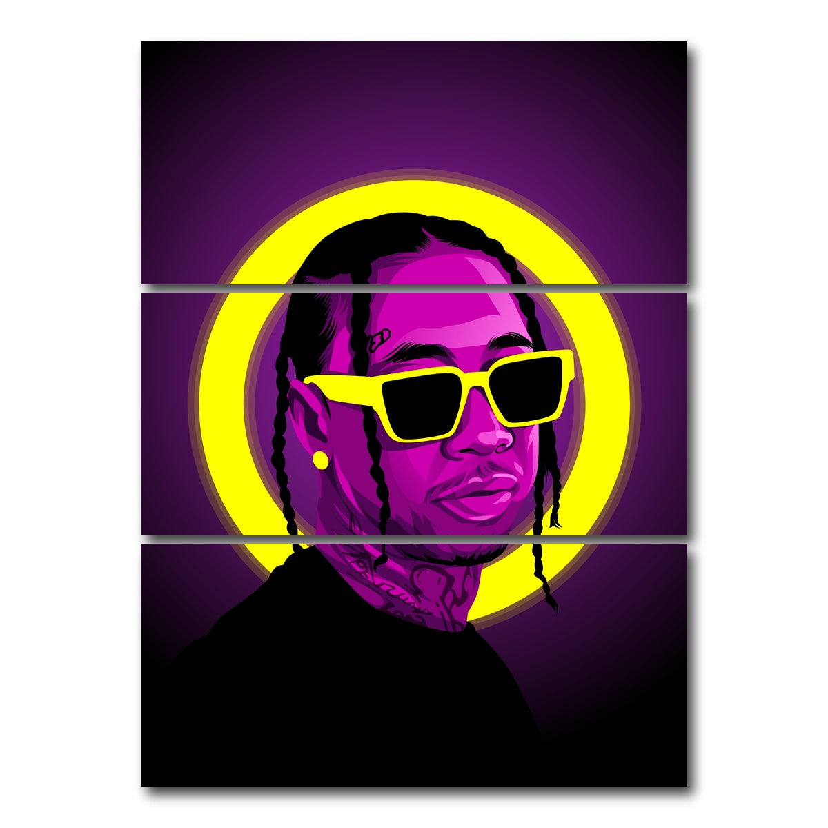 AUTO-MOCKUP WHITE | Tyga | 3 Piece | Gallery Wrap Canvas | group=8x18_stacked