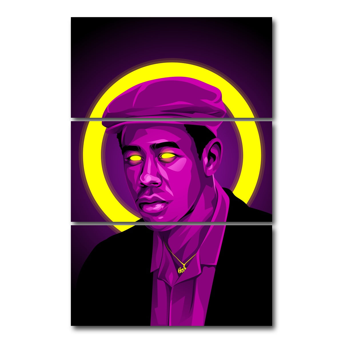 AUTO-MOCKUP WHITE | Tyler the creator | 3 Piece | Gallery Wrap Canvas | group=12x24_stacked