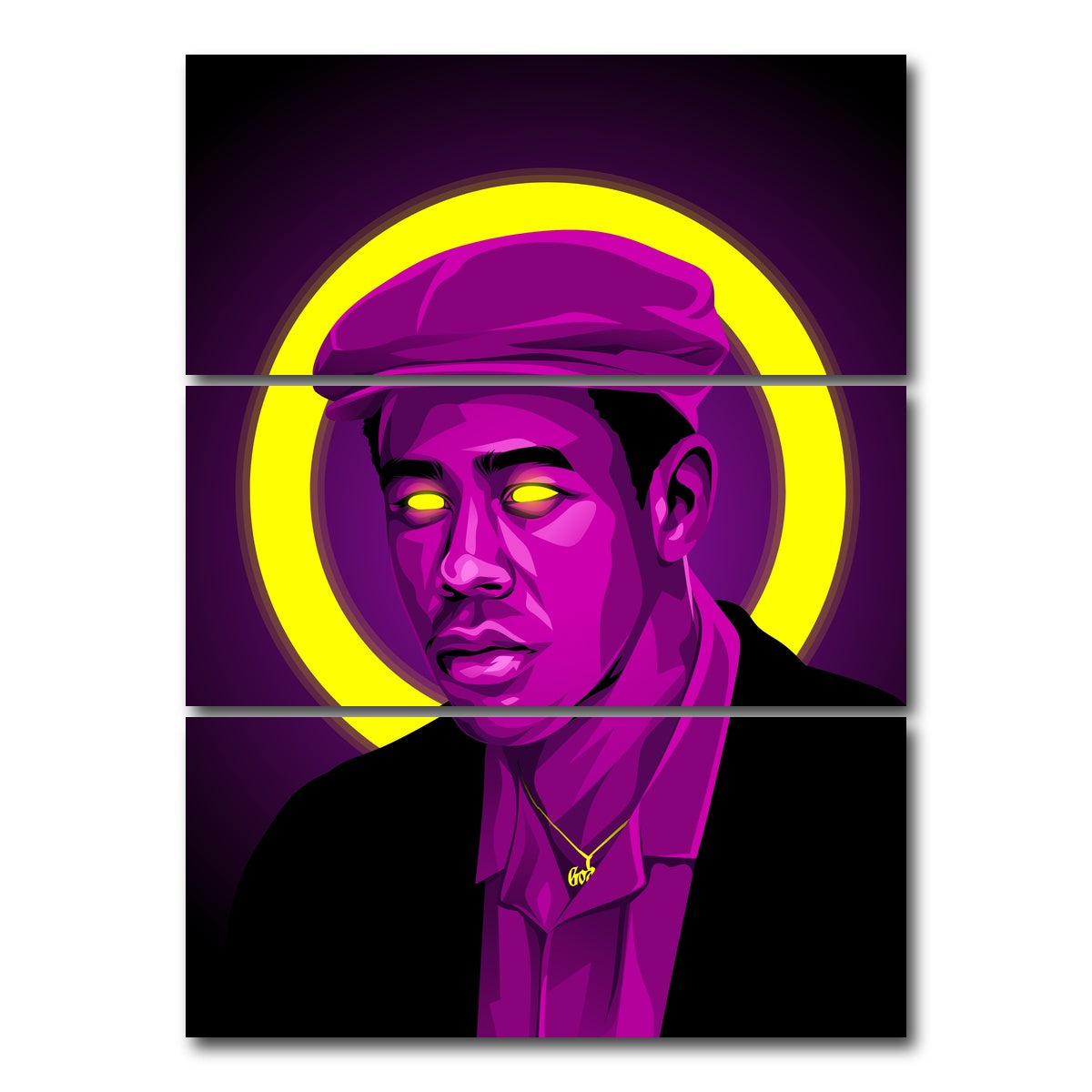 AUTO-MOCKUP WHITE | Tyler the creator | 3 Piece | Gallery Wrap Canvas | group=8x18_stacked