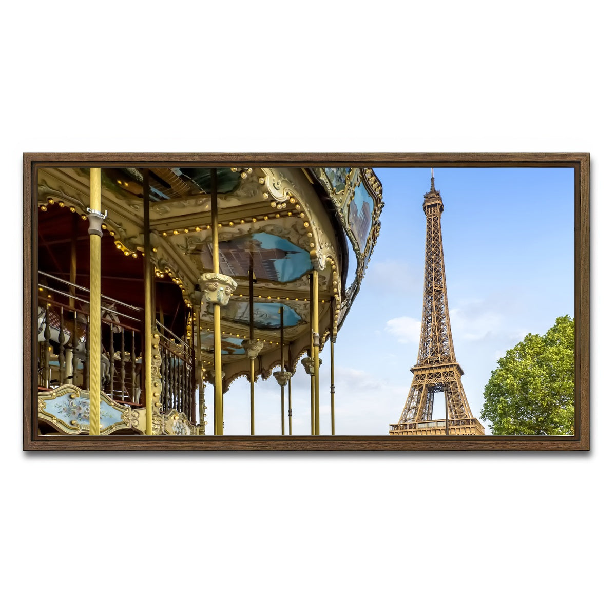 AUTO-MOCKUP WHITE | Typical Paris | 1 Piece | Walnut Framed Canvas | group=2x1