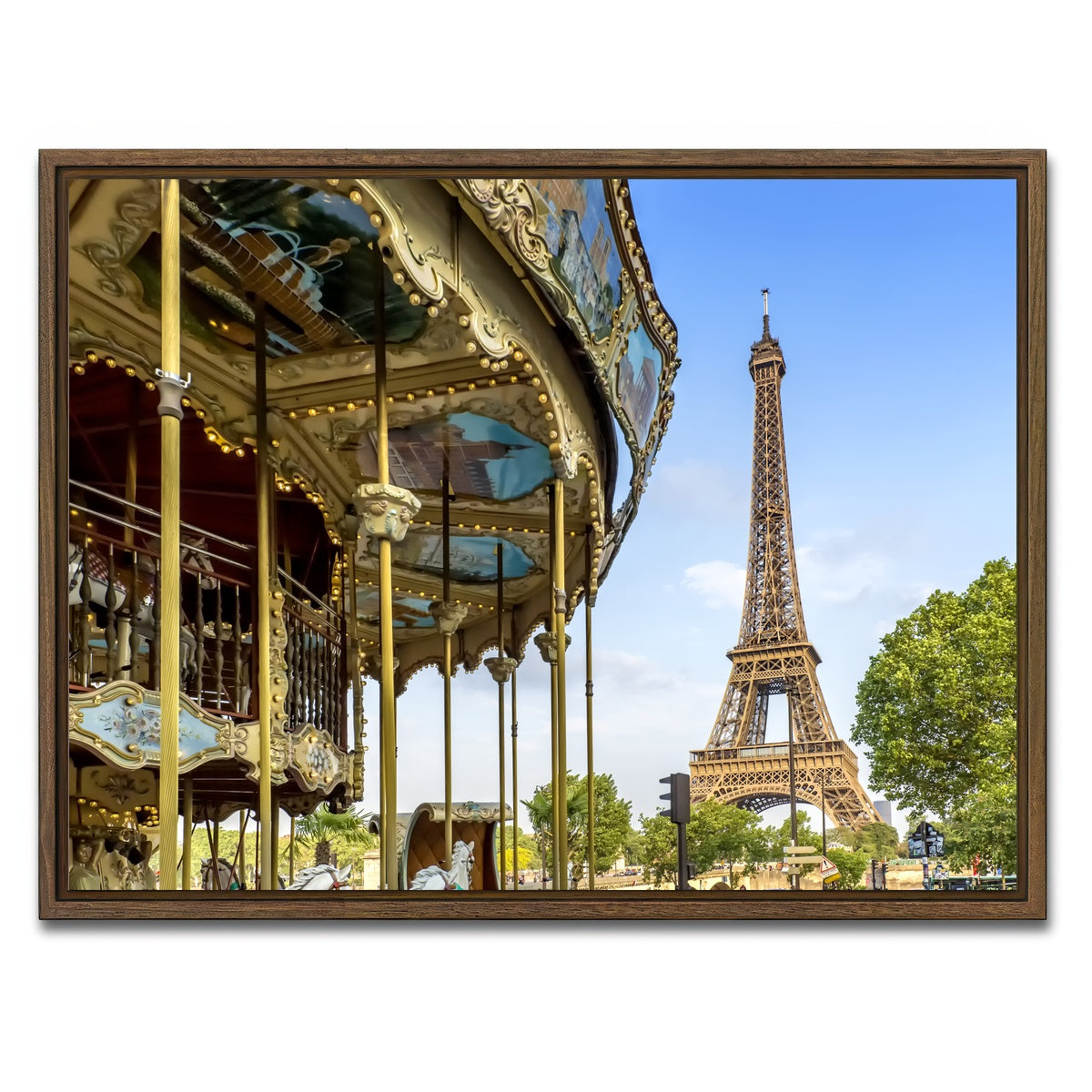 AUTO-MOCKUP WHITE | Typical Paris | 1 Piece | Walnut Framed Canvas | group=4x3