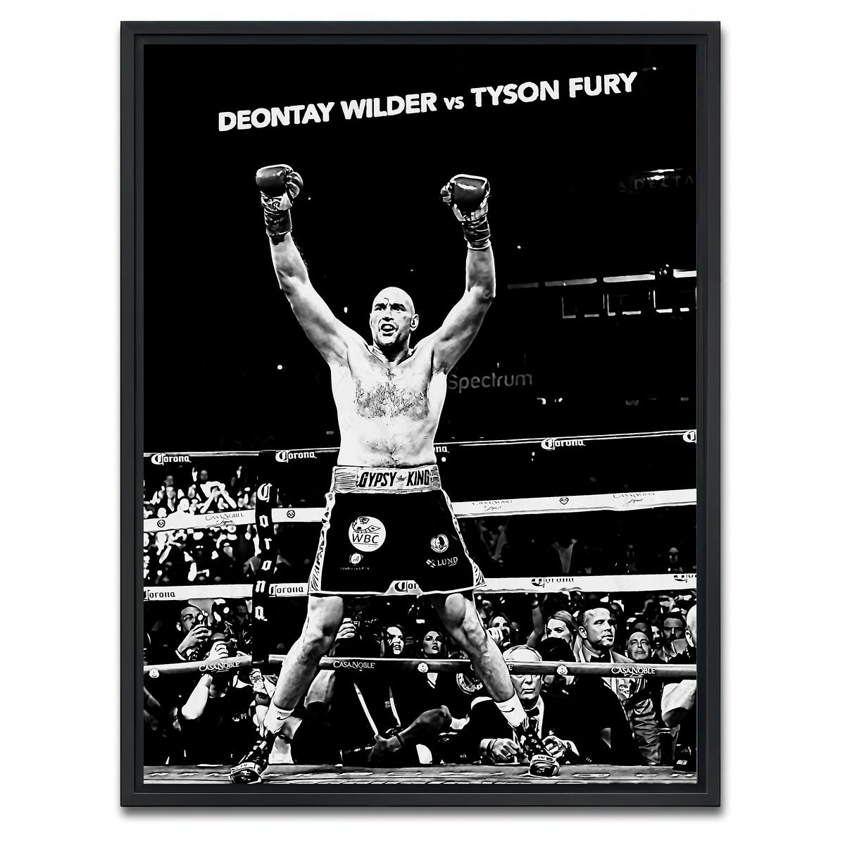 AUTO-MOCKUP WHITE | Tyson Fury Grayscale | 1 Piece | Black Framed Canvas | group=3x4