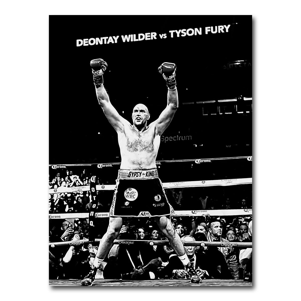 AUTO-MOCKUP WHITE | Tyson Fury Grayscale | 1 Piece | Gallery Wrap Canvas | group=3x4