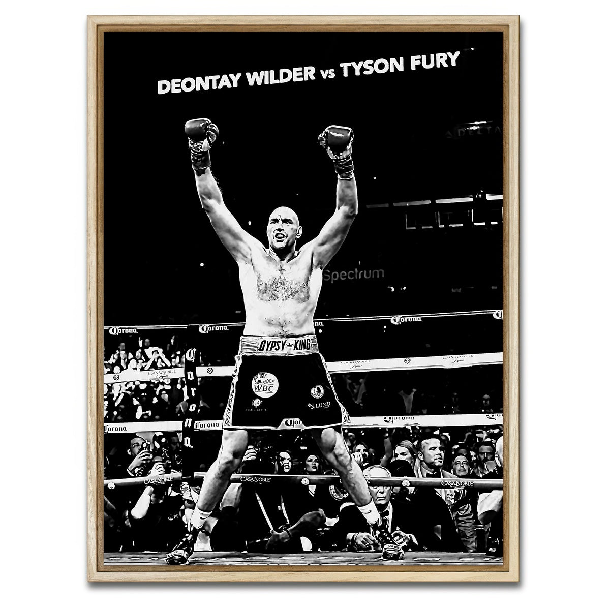 AUTO-MOCKUP WHITE | Tyson Fury Grayscale | 1 Piece | Natural Framed Canvas | group=3x4