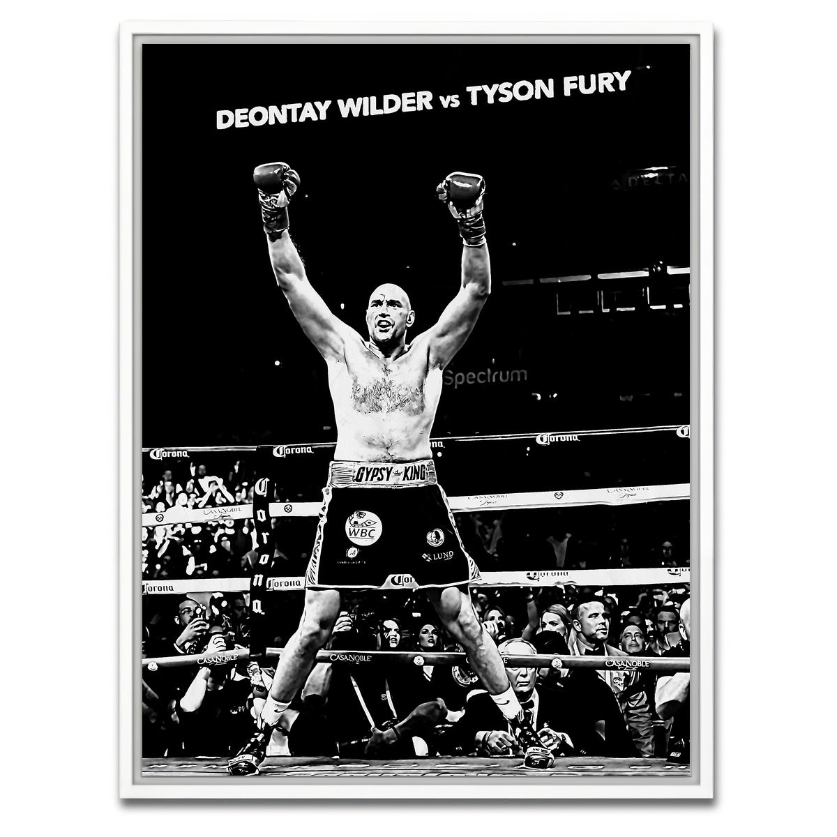 AUTO-MOCKUP WHITE | Tyson Fury Grayscale | 1 Piece | White Framed Canvas | group=3x4