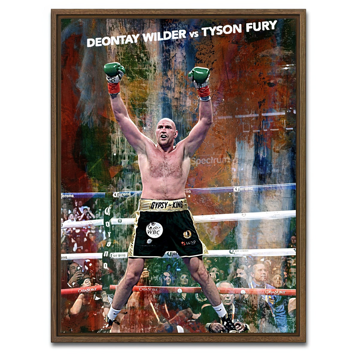 AUTO-MOCKUP WHITE | Tyson Fury | 1 Piece | Walnut Framed Canvas | group=3x4