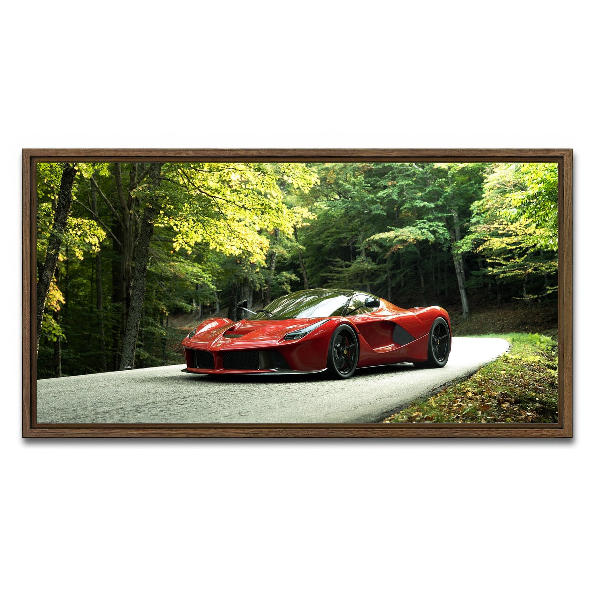 AUTO-MOCKUP WHITE | ULTIMATE | 1 Piece | Walnut Framed Canvas | group=2x1