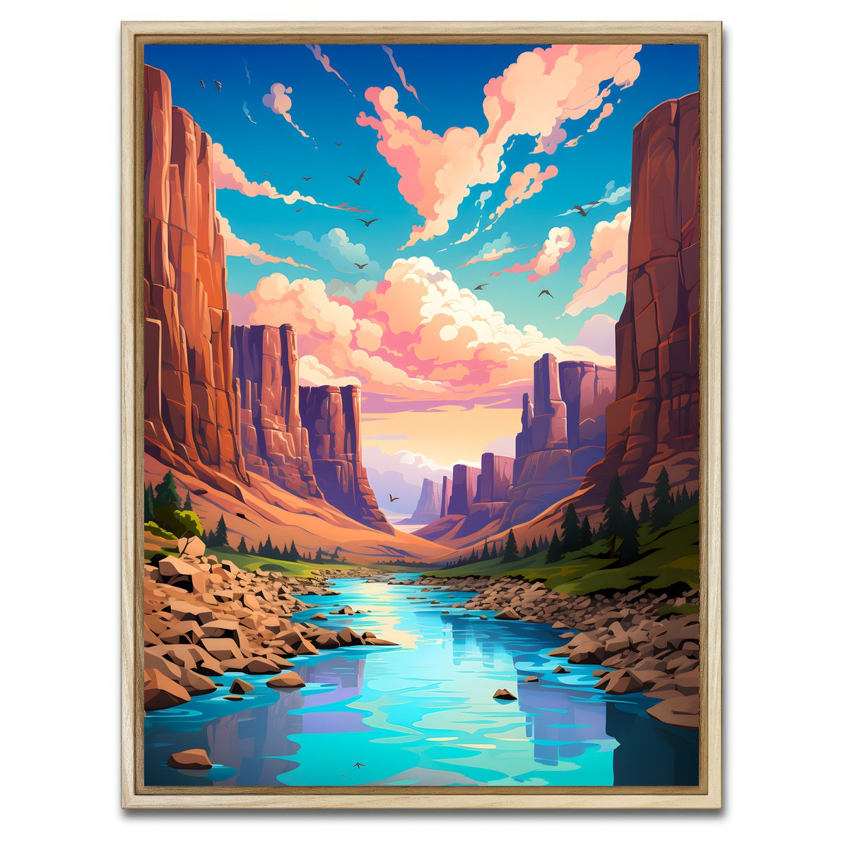 AUTO-MOCKUP WHITE | USA - Grand Canyon | 1 Piece | Natural Framed Canvas | group=3x4