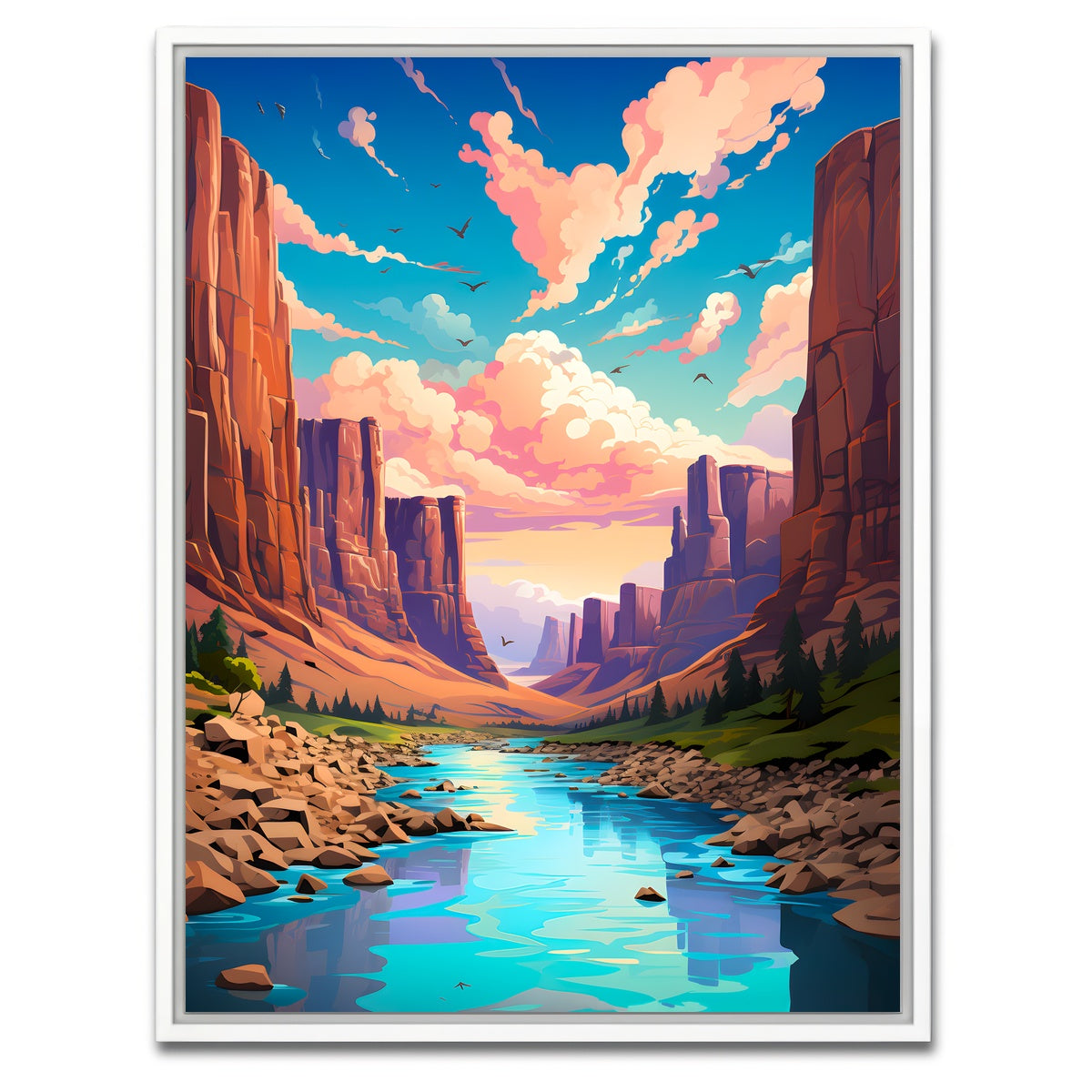 AUTO-MOCKUP WHITE | USA - Grand Canyon | 1 Piece | White Framed Canvas | group=3x4