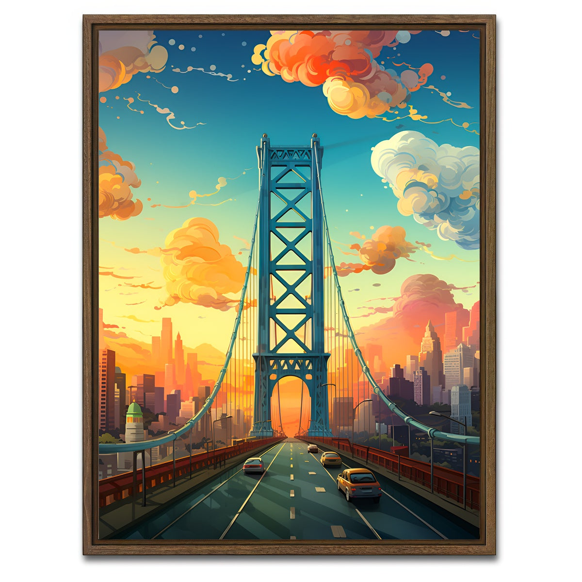 AUTO-MOCKUP WHITE | USA - Los Angeles | 1 Piece | Walnut Framed Canvas | group=3x4