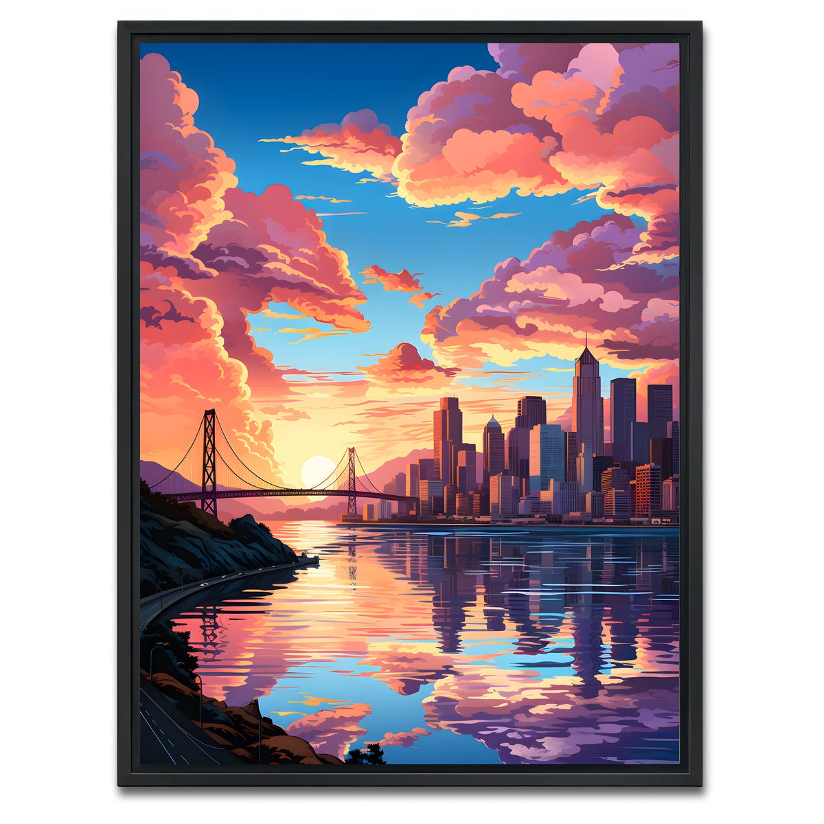 AUTO-MOCKUP WHITE | USA - San Francisco | 1 Piece | Black Framed Canvas | group=3x4