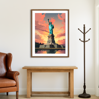 AUTO-MOCKUP ROOM | USA - Statue of Liberty Wall Art