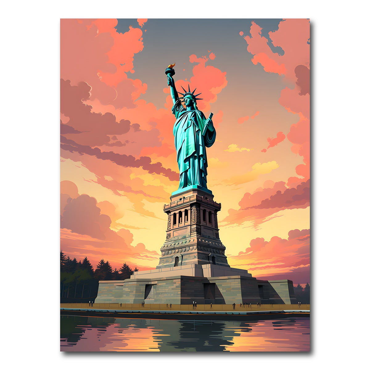 AUTO-MOCKUP WHITE | USA - Statue of Liberty | 1 Piece | Gallery Wrap Canvas | group=3x4