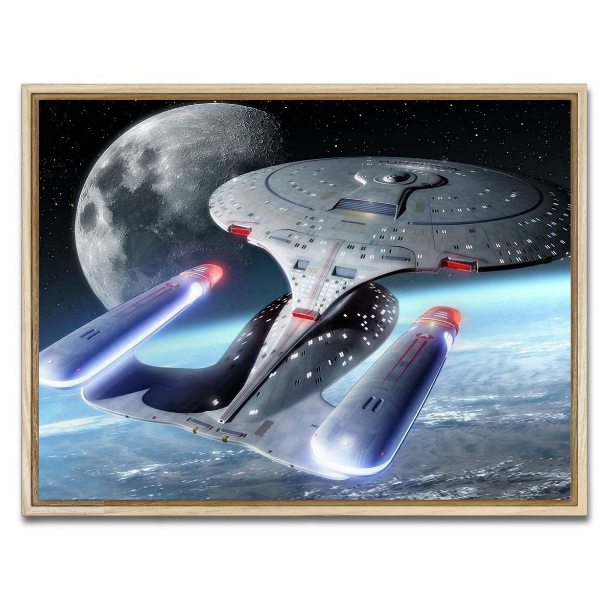 AUTO-MOCKUP WHITE | USS Enterprise-D | 1 Piece | Natural Framed Canvas | group=4x3