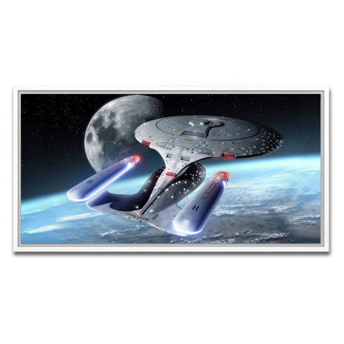 AUTO-MOCKUP WHITE | USS Enterprise-D | 1 Piece | White Framed Canvas | group=2x1