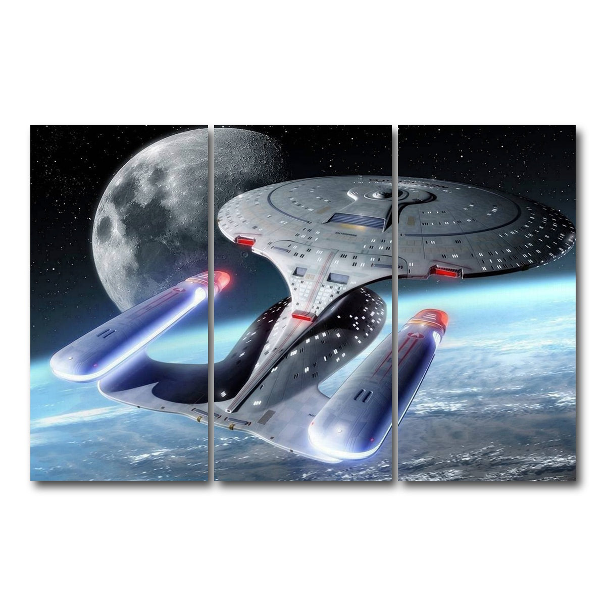 AUTO-MOCKUP WHITE | USS Enterprise-D | 3 Piece | Gallery Wrap Canvas | group=12x24