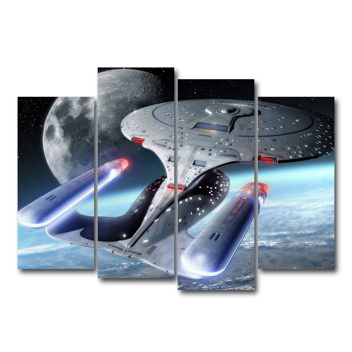 AUTO-MOCKUP WHITE | USS Enterprise-D | 4 Piece | Gallery Wrap Canvas | group=4_normal