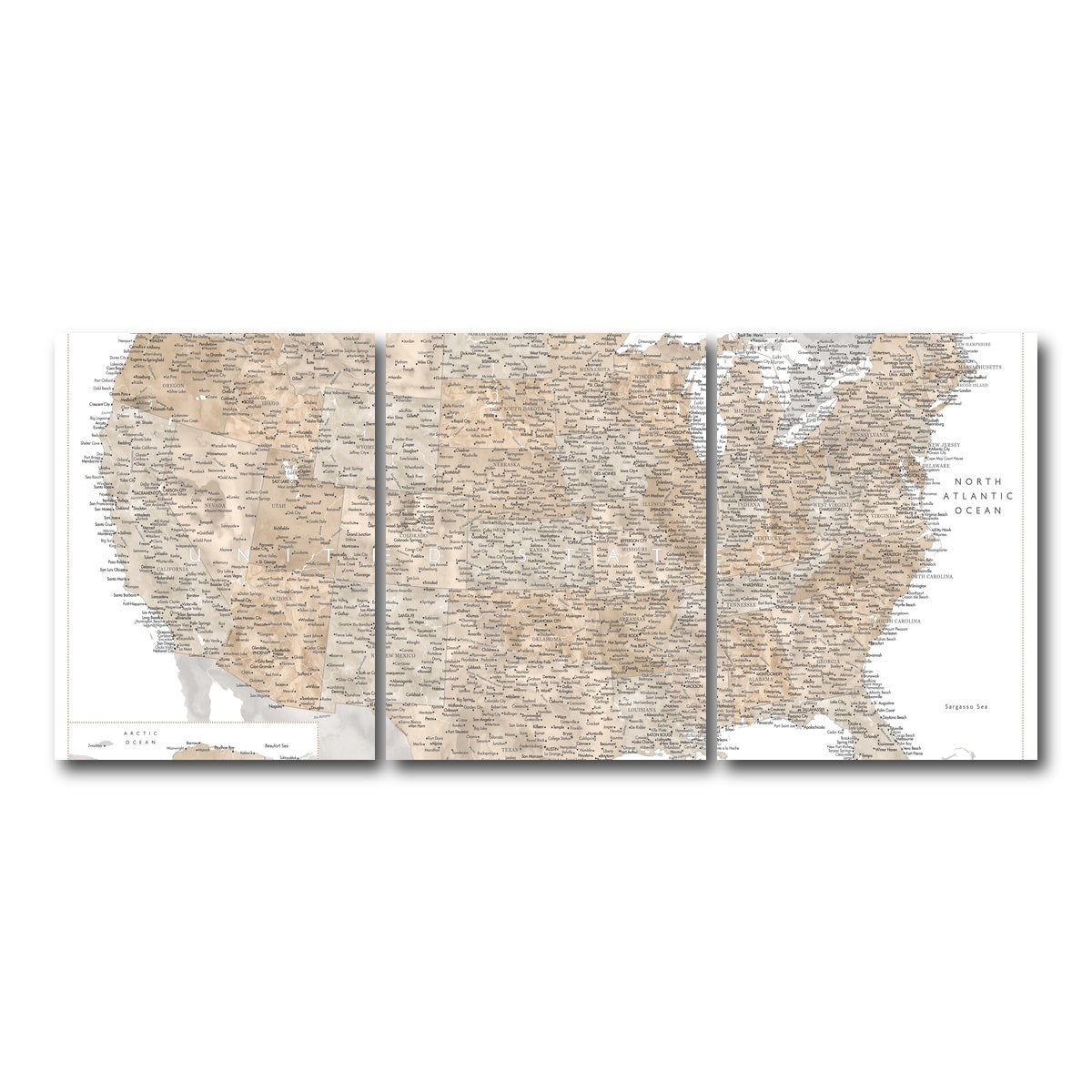 AUTO-MOCKUP WHITE | US Map | 3 Piece | Gallery Wrap Canvas | group=18x24