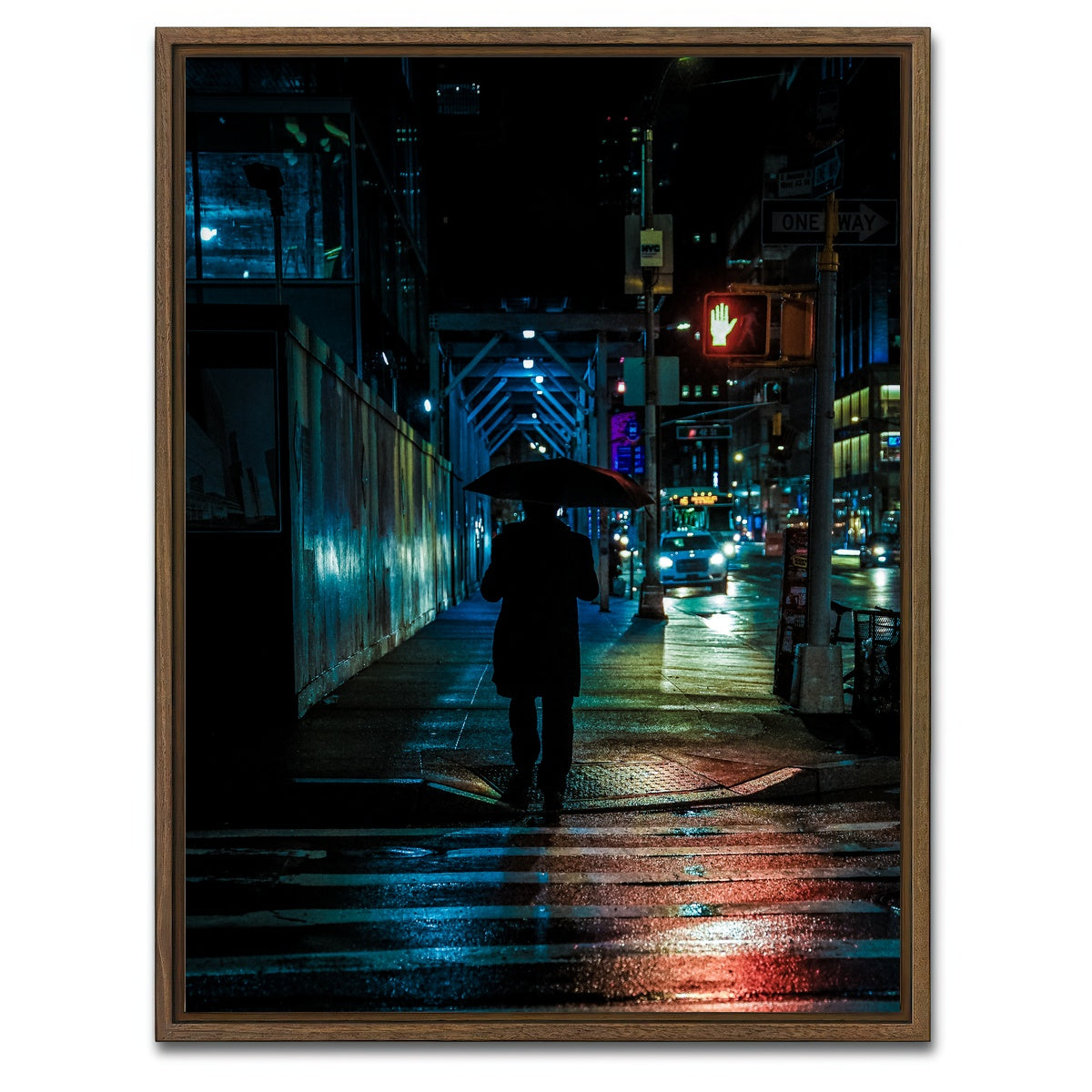 AUTO-MOCKUP WHITE | Umbrella Night | 1 Piece | Walnut Framed Canvas | group=3x4