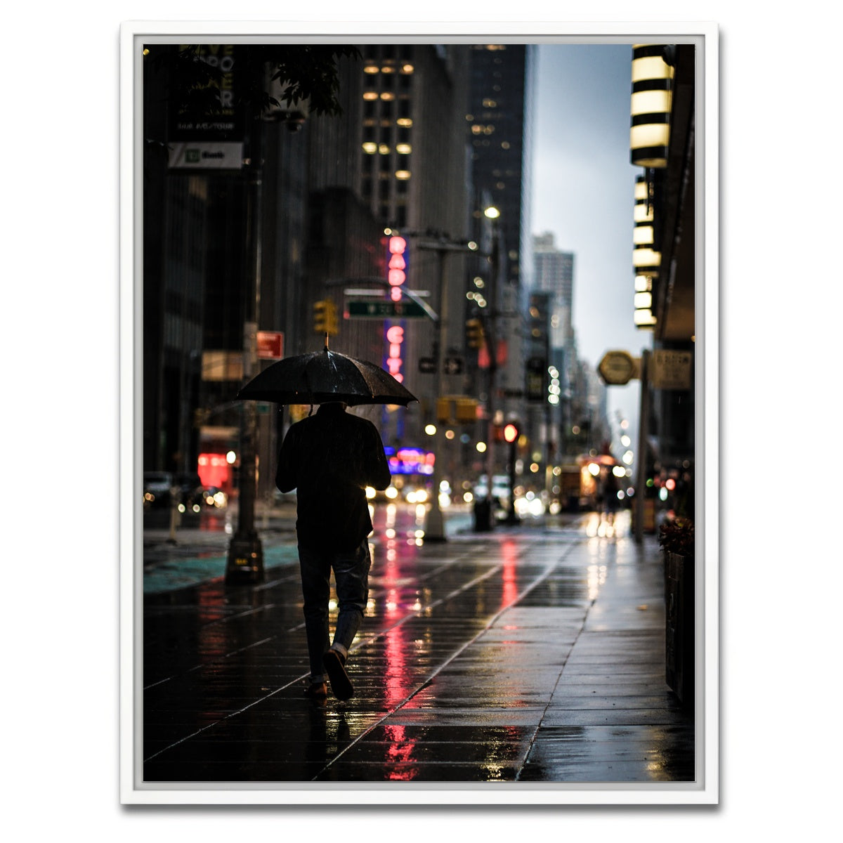 AUTO-MOCKUP WHITE | Umbrella Weather in NYC | 1 Piece | White Framed Canvas | group=3x4