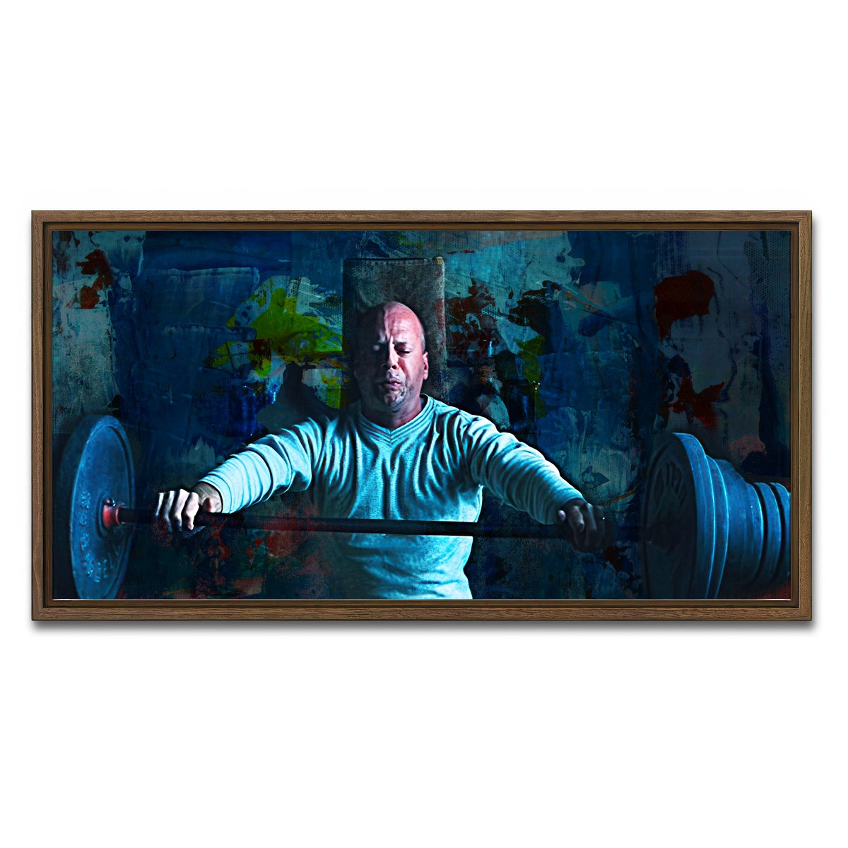 AUTO-MOCKUP WHITE | Unbreakable Bench Press | 1 Piece | Walnut Framed Canvas | group=2x1