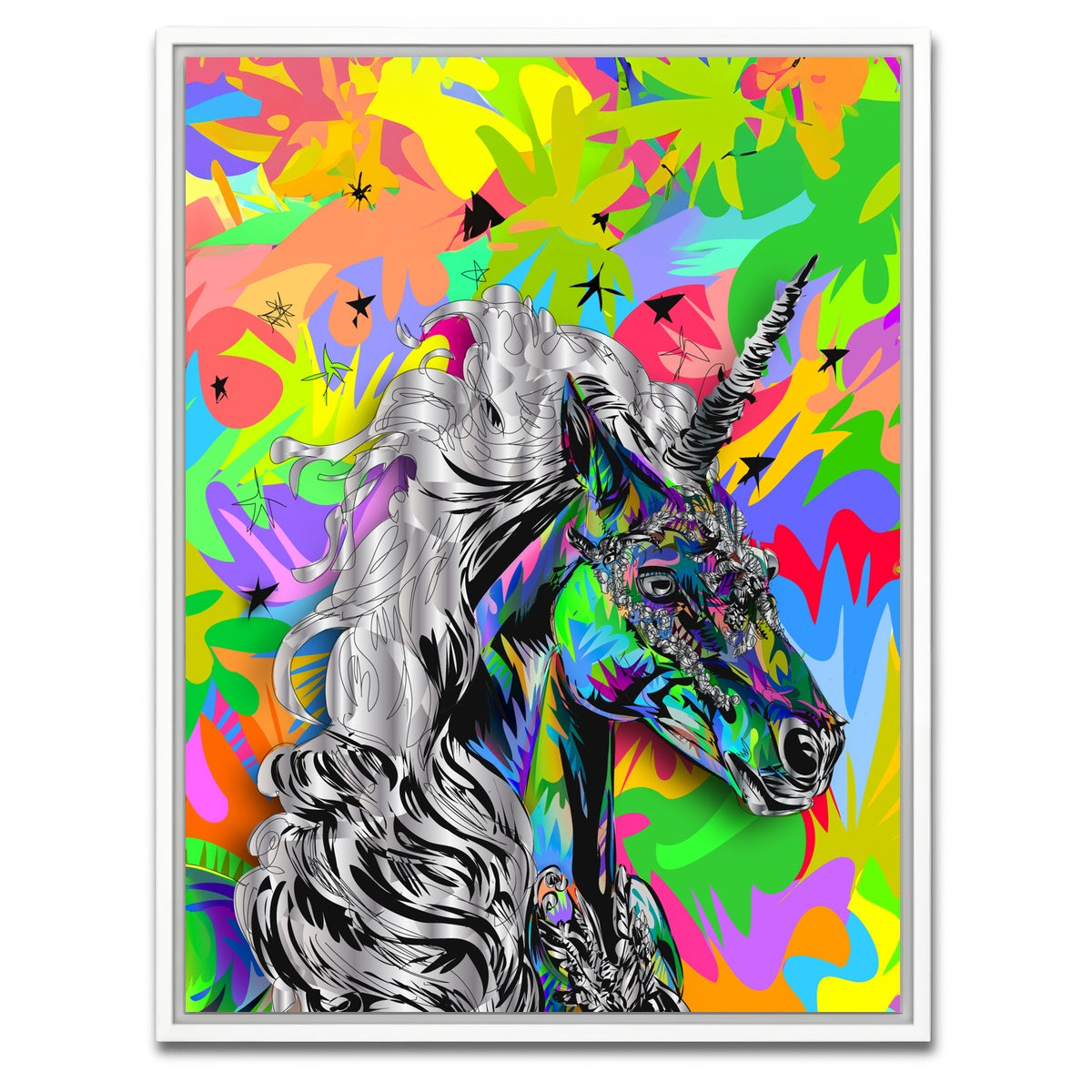 AUTO-MOCKUP WHITE | Unicorn Colors | 1 Piece | White Framed Canvas | group=3x4