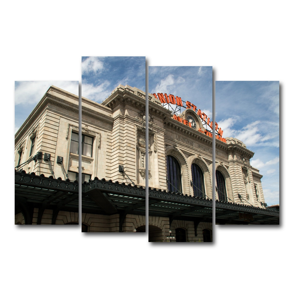 AUTO-MOCKUP WHITE | Union Station Denver | 4 Piece | Gallery Wrap Canvas | group=4_normal