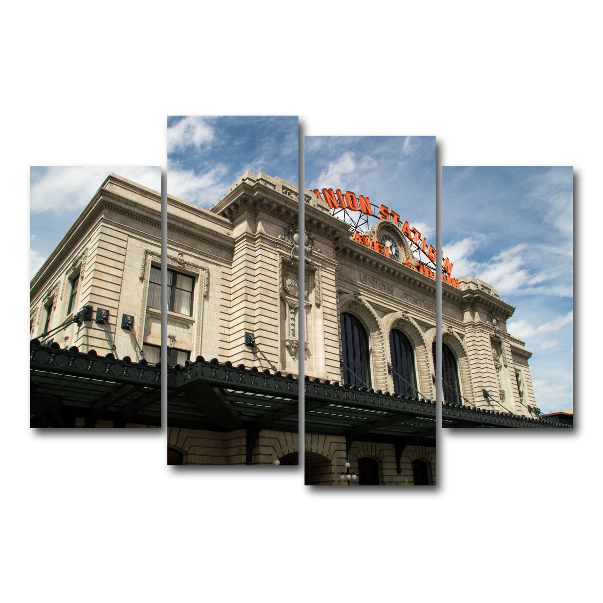 AUTO-MOCKUP WHITE | Union Station Denver | 4 Piece | Gallery Wrap Canvas | group=4_short