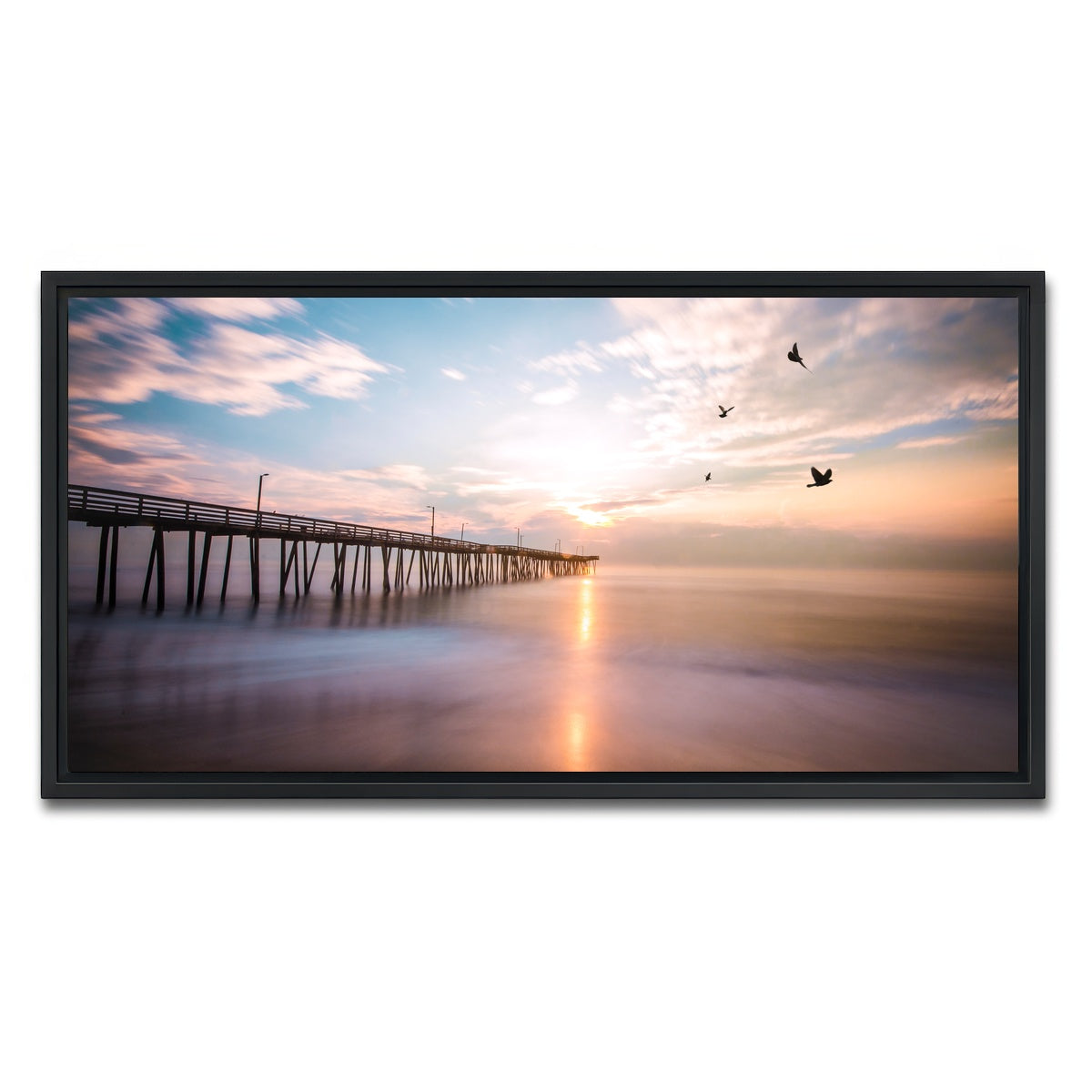 AUTO-MOCKUP WHITE | VA Beach Sunrise | 1 Piece | Black Framed Canvas | group=2x1